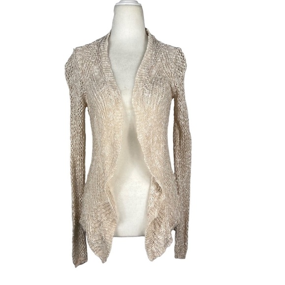BELLDINI LONG SLEEVED‎ OPEN FRONT CROCHET COTTON CARDIGAN - Picture 1 of 12